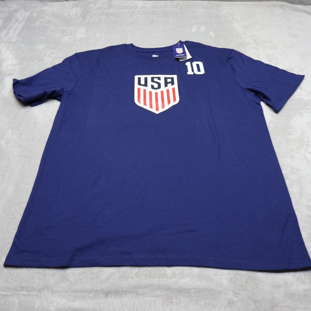 US Soccer Shirt Men Large Soccer Team Blue Christian Pulisic#10 Fan Gear $20 NEW